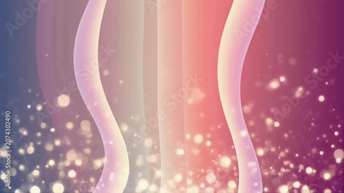 Abstract soft pink wavy background with glowing bokeh sparkles and elegant flowing waves. Elegant abstract motion background featuring soft pink waves and shimmering bokeh light particles.