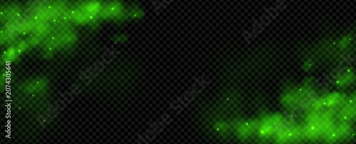 Φωτογραφία Green magic smoke or cloud smell sparkle for halloween background