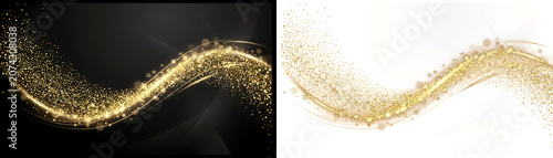 Golden sparkle wave, luxury abstract background, glittering gold dust, decorative element