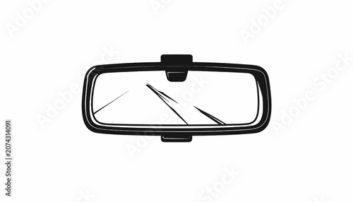 Photos Cracked Rear View Car Mirror.