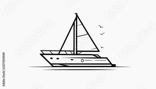 Принти на полотні Sailing yacht on the water surface.