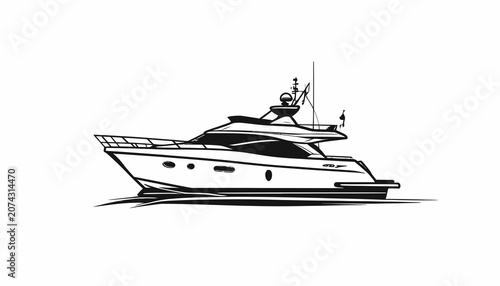 Принти на полотні Large Luxury Yacht Boat Vessel.
