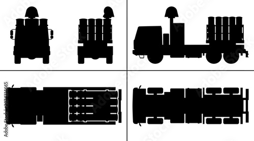 Konstfotografi Iron Dome Missile Defense System Interceptor Launcher Silhouette