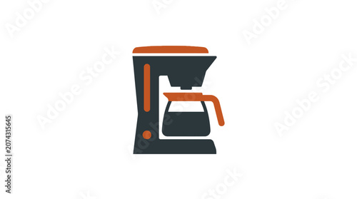 Bild auf Leinwand Modern coffee maker icon with a glass carafe on white