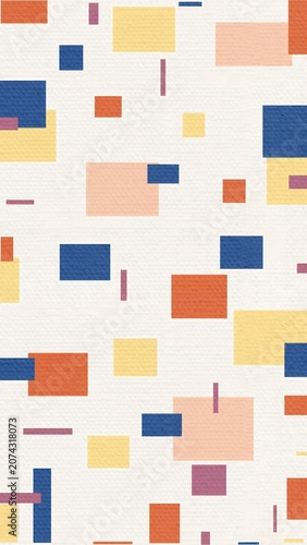 Fotografía Modern Bauhaus style abstract geometric background with colorful rectangles