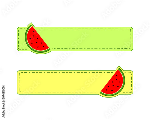 Watermelon Slice Banner Elements Collection