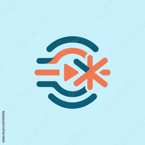 Abstract vector icon representing digital media and technology