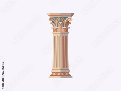 Photos A classic corinthian column stands on a plain background