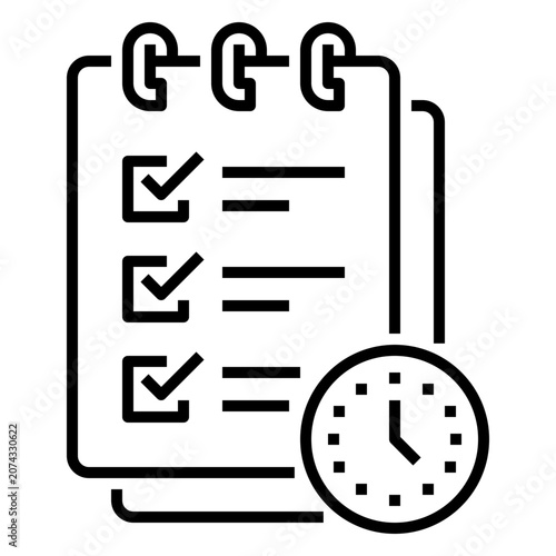 Agenda icon with line or outline style