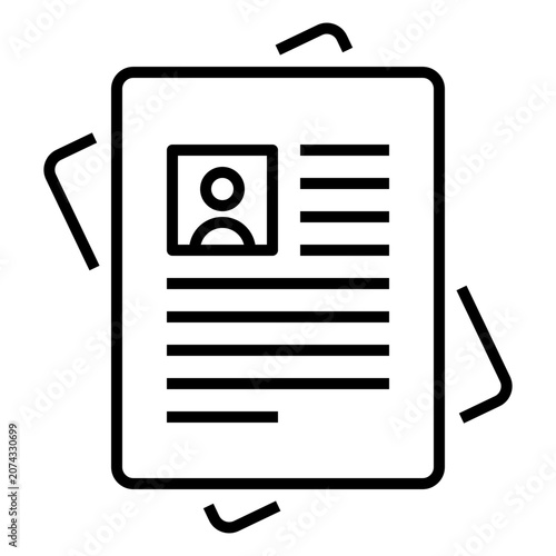Curriculum Vitae icon with line or outline style