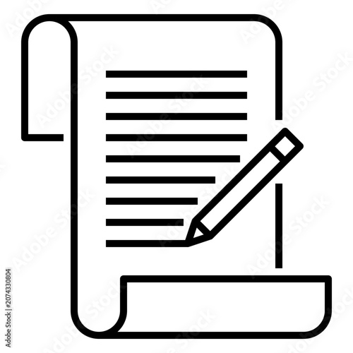 Manuscript icon with line or outline style