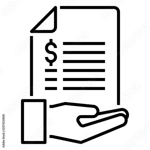 Proposal icon with line or outline style