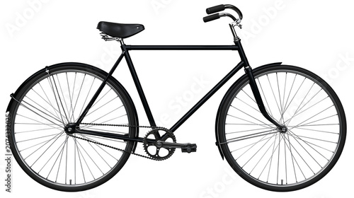Billede på lærred Black vintage bicycle with chrome handlebars and pedals