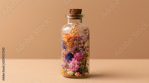 bottle of flowers 