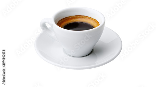 Εκτύπωση καμβά White ceramic cup filled with dark espresso coffee and crema