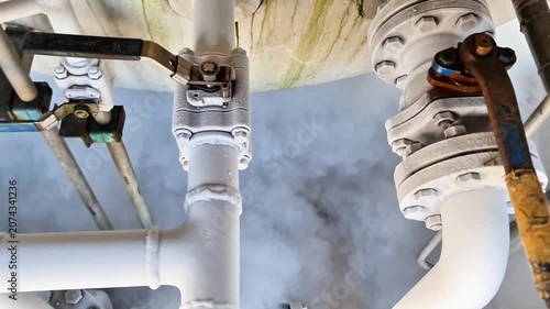 Sidoarjo, Indonesia - 26 June, 2026: Industrial Pipeline Infrastructure for Liquefied Natural Gas LNG Storage and Distribution