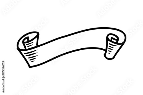Hand drawn ribbon title vector