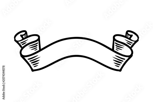 Hand drawn ribbon banner