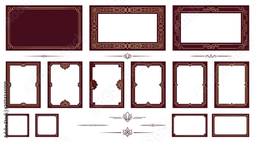 Ornate Vignette Collection: Vintage Decorative Frames and Borders