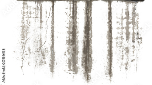 Tableau sur toile Concrete Vertical Dirt Leak Decal, Heavy Grime Streaks and Weathered Wall Drip A