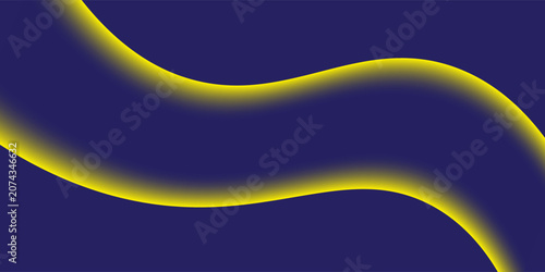 Tableau sur toile Abstract Dark Background Modern Neon Yellow Triple Liquid Wave Banner Smooth Flu