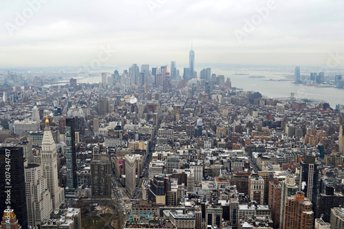 Photography View from Empire State Building in winter, New York City