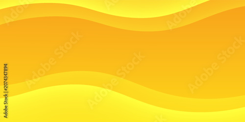 Abstract yellow and orange wavy background with dynamic smooth curves.