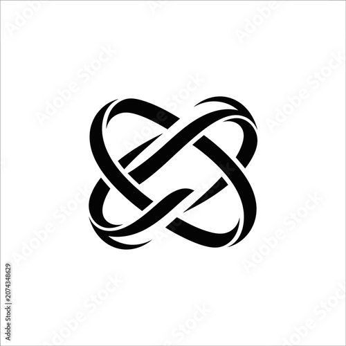 Fotografía Black intertwined ribbon knot symbol.
