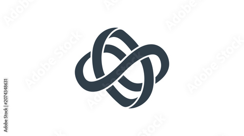 Fotografie Black intertwined loop design symbol.