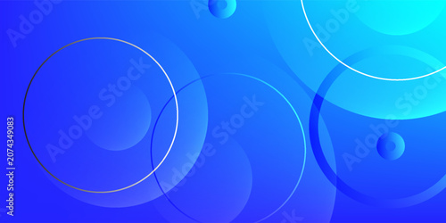 Abstract blue gradient background with overlapping geometric circles