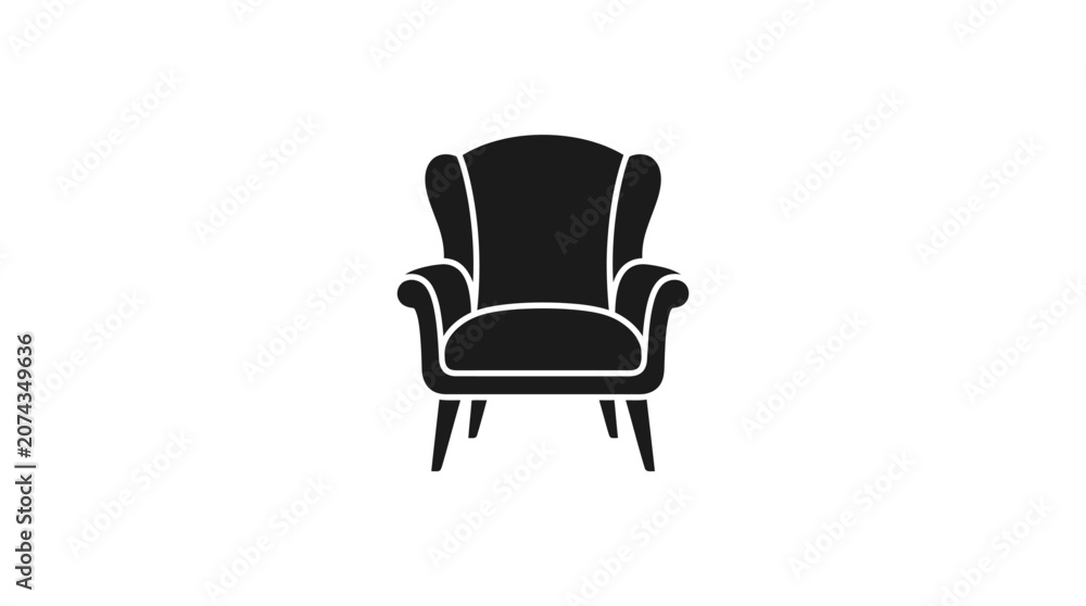 Fototapeta premium Black silhouette of a chair.