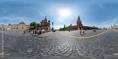 Red Square Moscow 360 Panorama with Saint Basil’s Cathedral and Kremlin