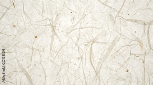 Light green handmade paper texture with organic fiber details and natural plant inclusions