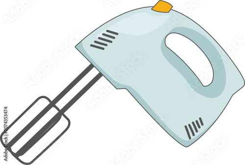 Handheld Electric Mixer Vector Illustration 