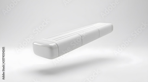 Futuristic White Capsule Object Suspended in Air