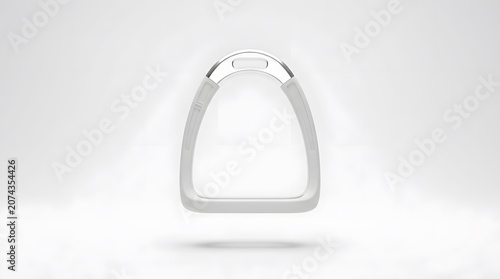 White Modern Ring Shaped Object Floating in Soft Light