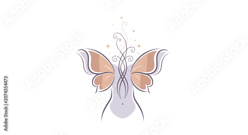 Canvas Print A whimsical illustration of an elephant with butterfly wings and magic