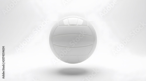 Smooth White Futuristic Soccer Ball Suspended in Misty Studio