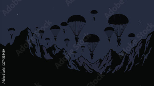 Military  unit silhouettes set featuring tactical soldiers training and running with german shepherd service dogs isolated on white background.