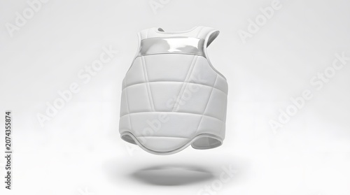 White Padded Vest Like Body Armor in Mid Air