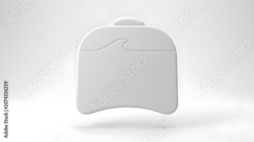 White Modern Luggage Case with Curved Handle