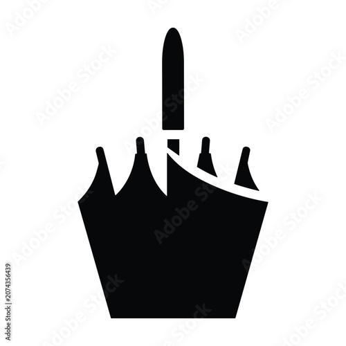 Photos Black silhouette hand gesture, rude sign, obscene symbol