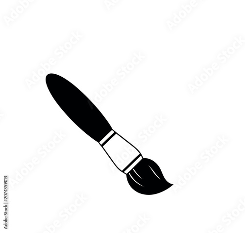 Obraz na plátně Paint Brush with Black Handle.