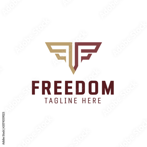 Initial Letter F FF Freedom Logo Design Inspiration