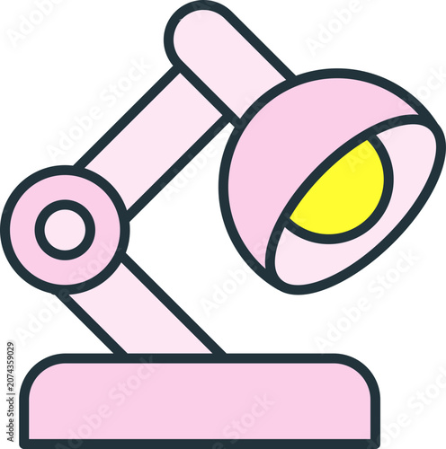 Desk Lamp Icon Isolated on Transparent Background Cute Flat Vector Illustration