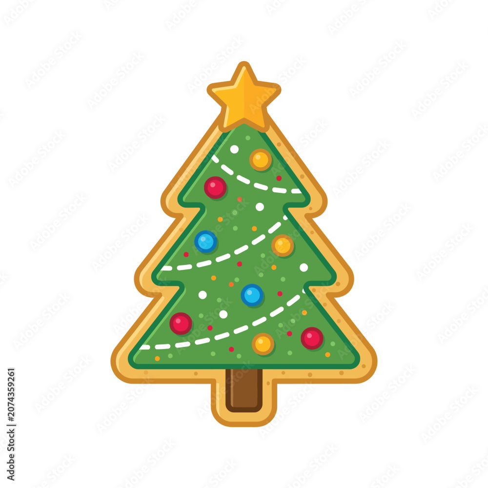 Fototapeta premium Colorful Christmas Tree Cookie Decoration.