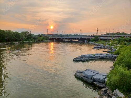 Canvas Print Sunset Over Humber Bay