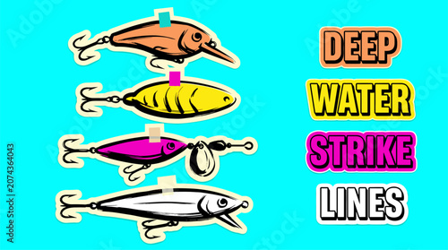 Tableau sur toile Fishing lure collection