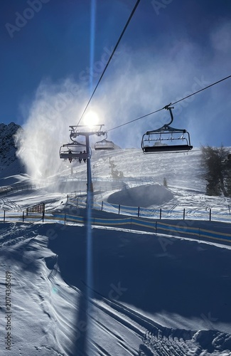 ski lift in the mountains