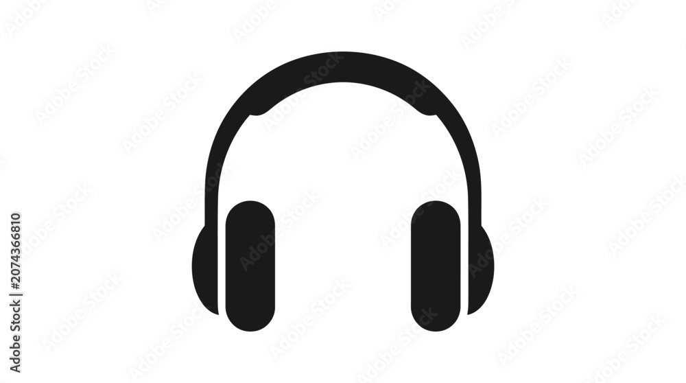 Fototapeta premium Black headphones icon